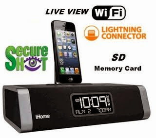 NEW RELEASE!! LIVE VIEWING - TRUE DAY & NIGHT VISION IHOME LIGHTENING BUILT-IN SELF RECORDING HIDDEN CAMERA DVR HIGH DEFINITION 1028X720@30FPS, COMPLETE COVERT, DOCKING FOR IPAD, IPHONE, IPOD