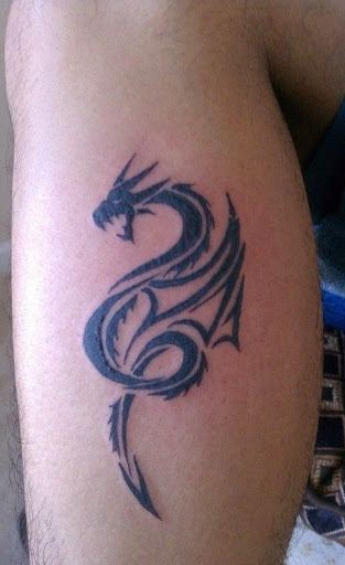 small tribal dragon tattoos