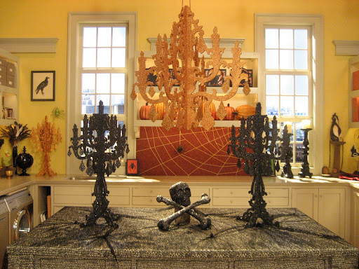 The set is decorated for Halloween the entire month of October