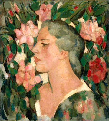 John Duncan Fergusson - Head with Roses (Jean Brandt, 1911–1992)