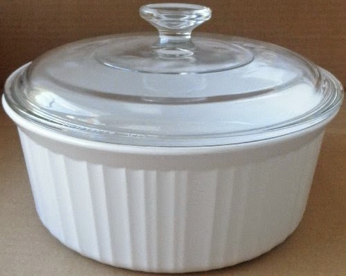  Corning Ware 2.5 Quart French White Ovenware Dish with Lid