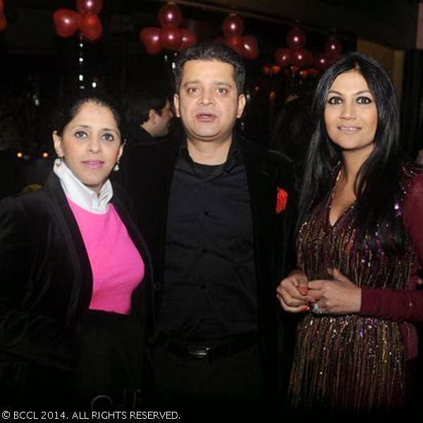 Kavita Bali, Jamil Saidi and Ammu during a Valentine's Day party, hosted by Roop and Bela Madan, held in the city.