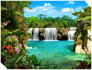 full color waterfall 3d