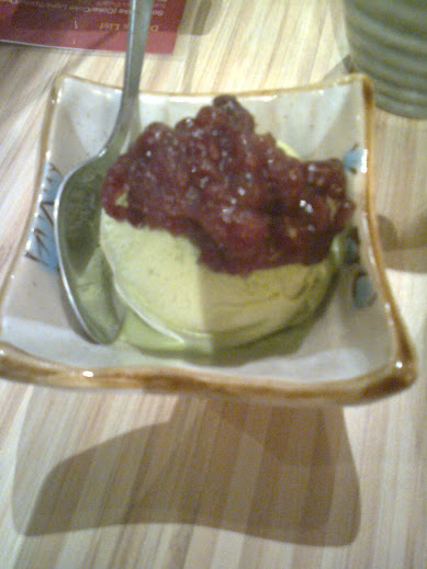 Green Tea Ice Cream with red bean