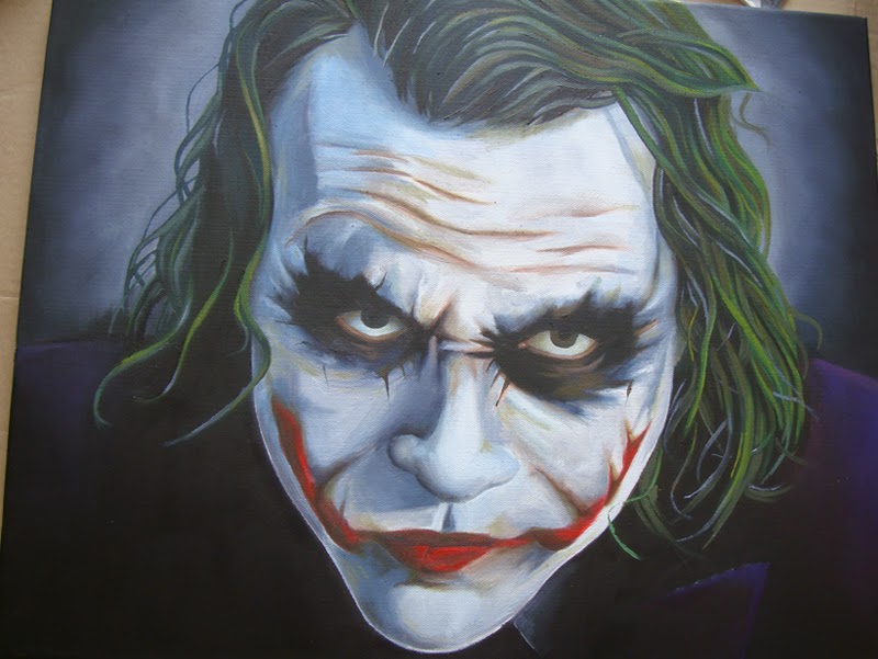 joker, dark knight, Heath Ledger, joker comic, joker batman, batman painting, joker painting, joker canvas