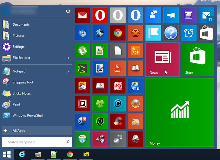 Start menu pada Windows 10 tech preview build 9901 Panduan Praktis Memilih dan Membeli Laptop di Indonesia