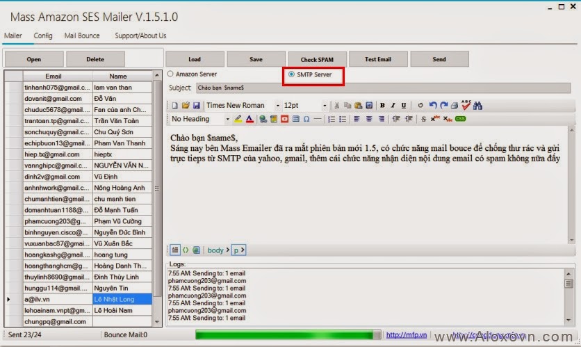 Gửi email qua smtp của Gmail, Yahoo - Mass Amazon Mailer Gửi email qua smtp của Gmail, Yahoo - Mass Amazon Mailer