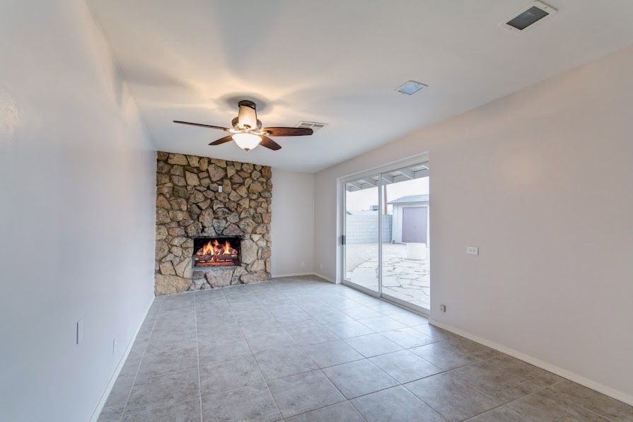 home for sale in Phoenix AZ family room fireplace