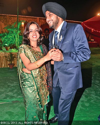 Dr Meha Kaur and Maj Ronauk Singh during Tapan Singh-Roop Deep Kaur's wedding reception, held in Lucknow.