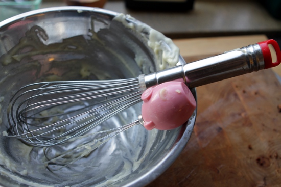 Two whisks are better than one for this step.