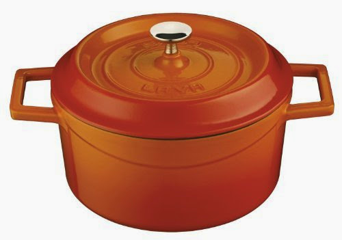  Lava Signature Round Enameled Cast-Iron Dutch Oven - 2 3/4 Quart, Orange Spice