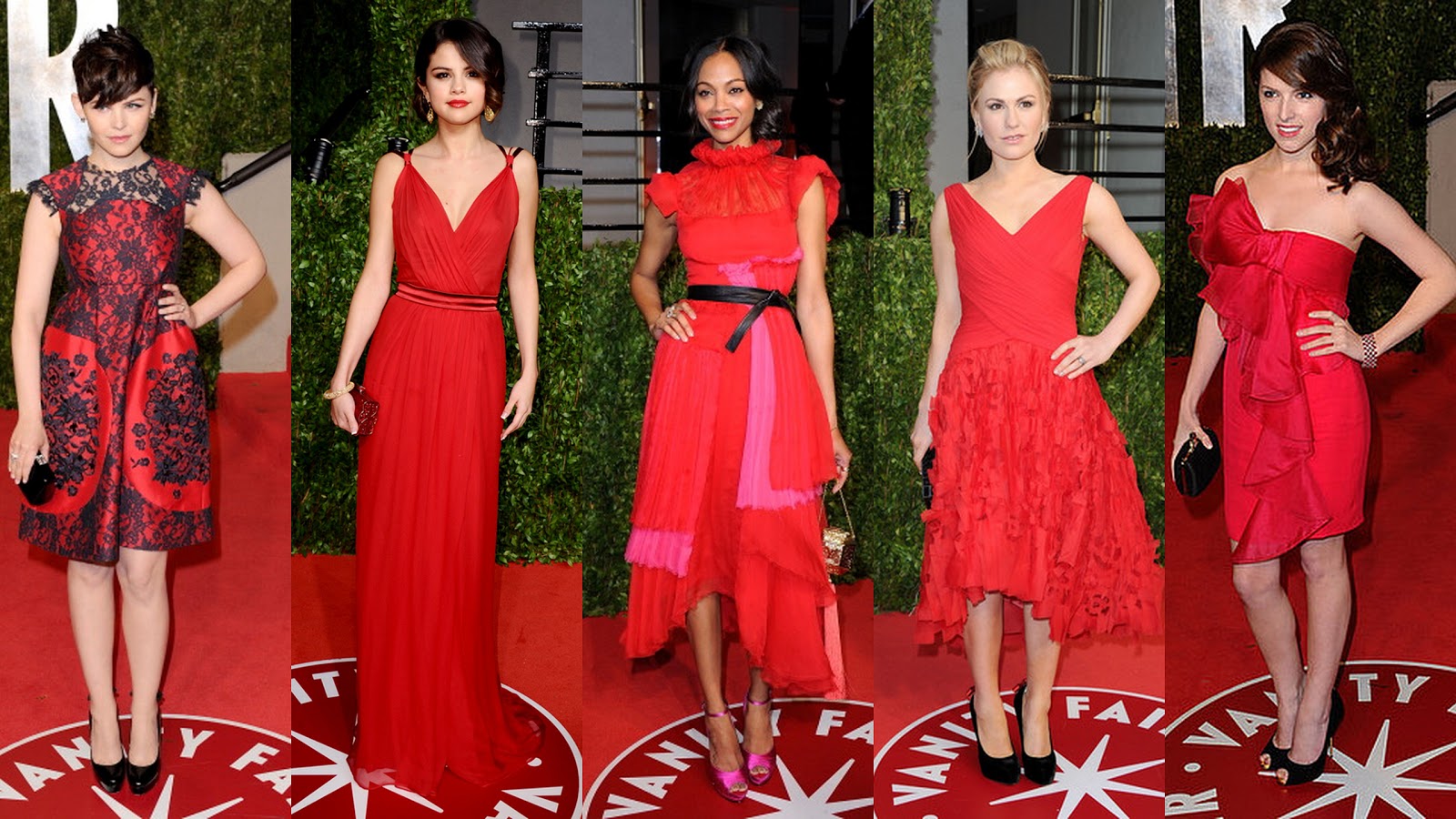 Oscar Party Dresses Fashion Naturally Red Dresses Ruled On And Off The Oscar Carpet Ginnifer Goodwin Dons A Quirky Satin Dress With Black Lace Detail By Erdem Salut To Selena Gomez Who