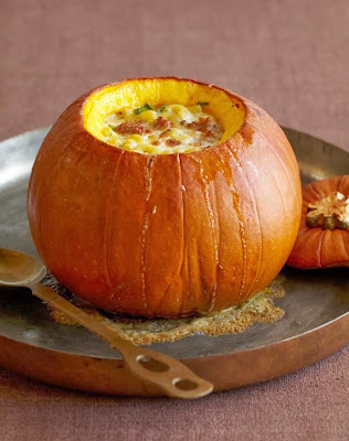 Pumpkin stuffed with sausage and fontina recipe from Melt: the Art of Macaroni & Cheese