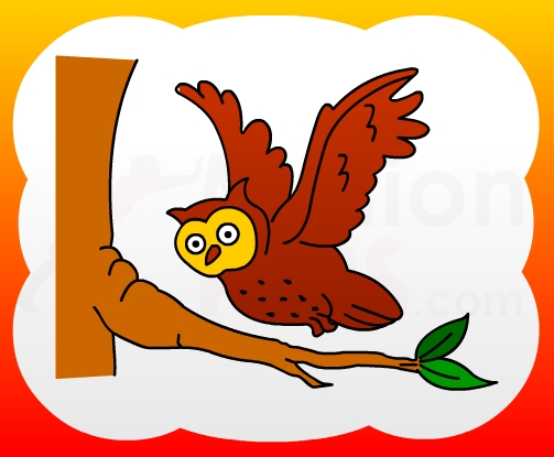 How to draw flying Owl for kids