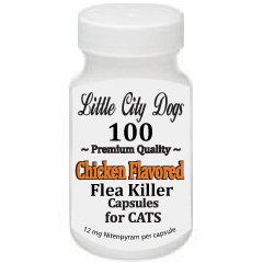  Little City Dogs JUMBO PACK - 100 CHICKEN FLAVORED Flea Killer Capsules for Cats & Small Dogs - 12 Mg Nitenpyram Per Capsule ...compares to Capstar� - Treats 12 Pets 2 - 25 lbs