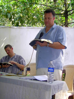 Tom speaking at pastor's meeting in Amellepolly...he had not slept in nearly 3 days at this point