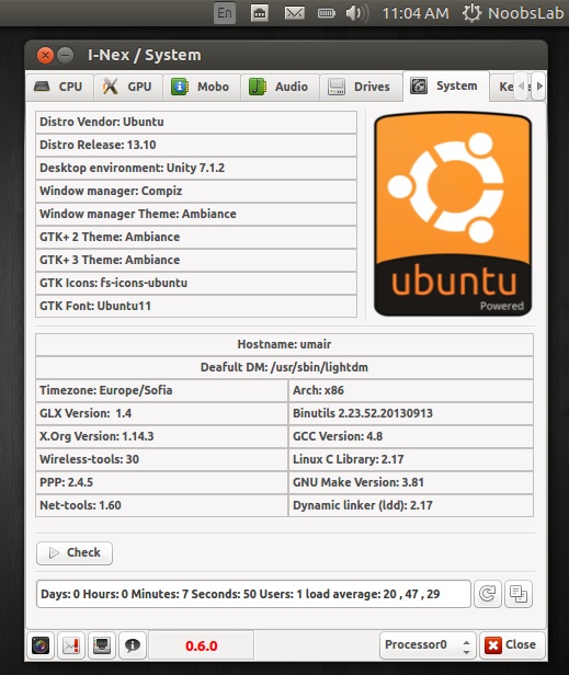 Install Cpu-z alternatives i-Nex v 0.6 and Cpu-G in Ubuntu/Linux Mint/other  Ubuntu derivatives - NoobsLab | Eye on Digital World