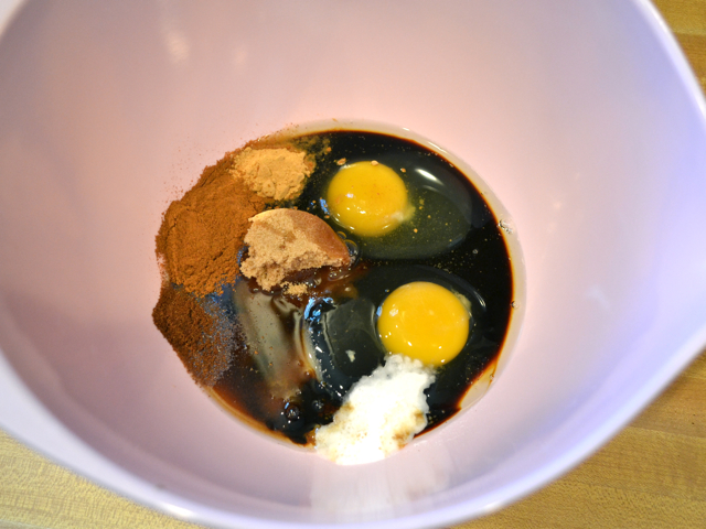 molasses ingredients in mixing bowl 