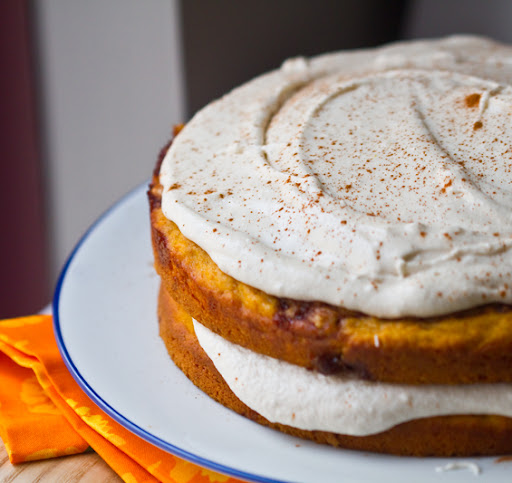 Pumpkin Cinnamon Bun Layer Cake. vegan. - HealthyHappyLife.com