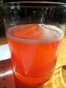 The Whisky, with templeton rye, raspberry shrub, vermouth, lemon, shakend and served on a big rock, Smallwares PDX