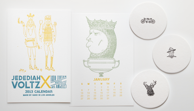 iron curtain press letterpressed coasters and calendars