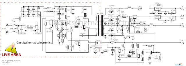 Switching power suplly for color television circuit