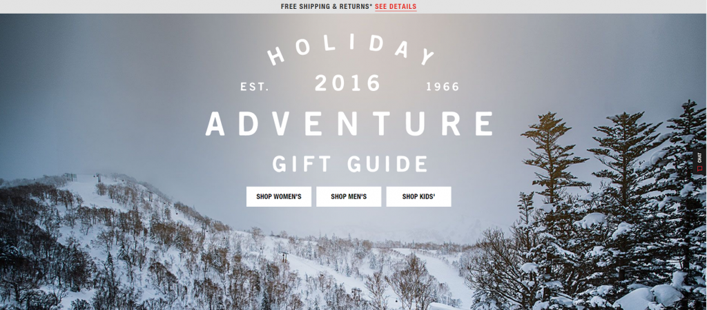 north face landing page