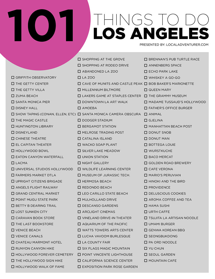 Ultimate Los Angeles Bucket List (101 Things to Do in LA) » Local ...