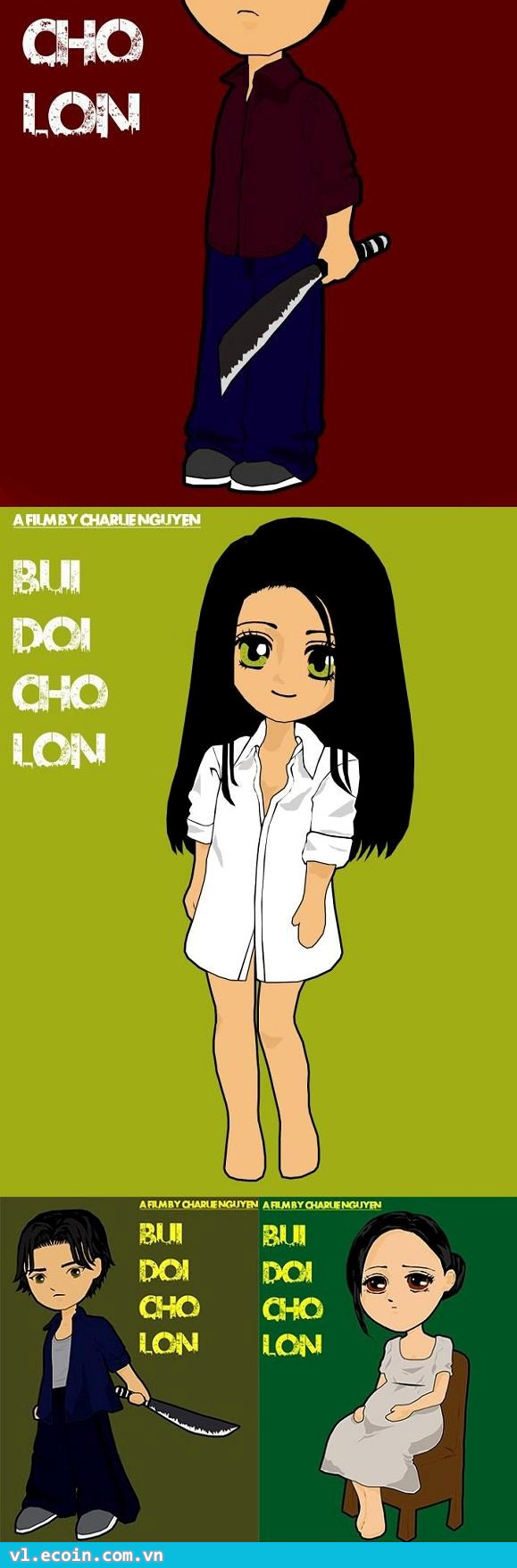 Bộ tranh Chibi do Trang (Nhung Kate) người yêu của Phong Bụi (Johnny Trí Nguyễn) vẽ.