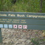 The sign at Uloola Falls campsite