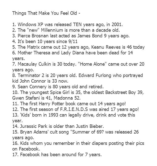 Things That Make You Feel Old