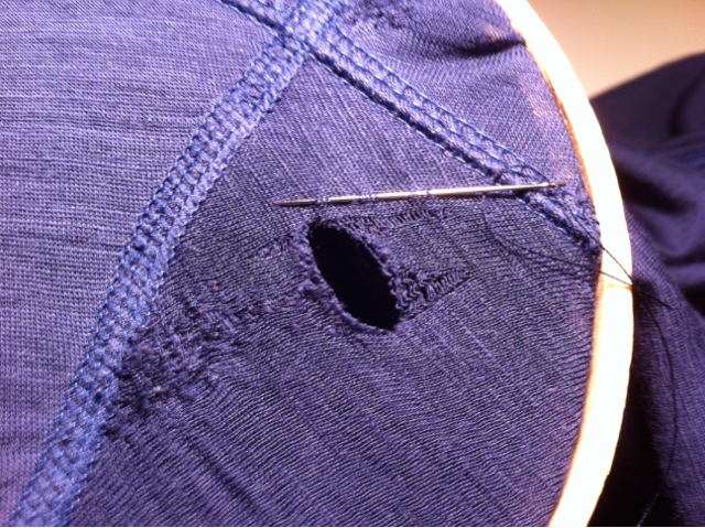the Outdoor Gear Addict: How to darn(repair) a Smartwool t-shirt (base ...