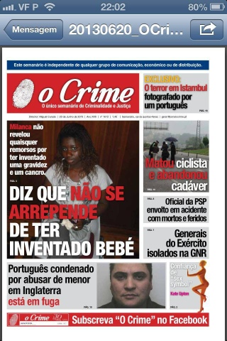 O Mundo Jornalismo: Capa do jornal "o Crime" esta semana