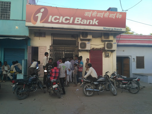 ICICI Bank Main Market, Mangrop - Branch & ATM, Mangrop, Tehsil - Bhilwara, Mangrop, Rajasthan 311028, India, Currency_Exchange_Service, state RJ