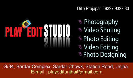 Play Edit Studio, G/34, Sardar Complex, Sardar Chowk,, Station Road, Unjha, Gujarat 384170, India, Photographer, state GJ