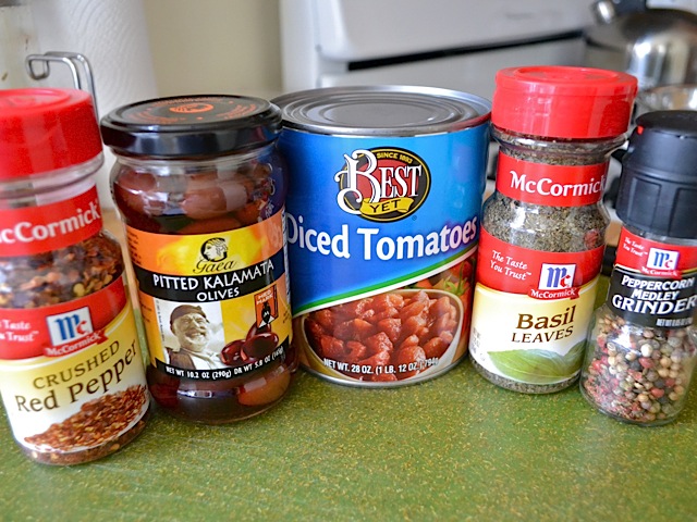 sauce ingredients in jars on counter top 
