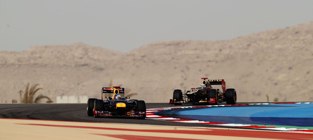 Sebastian Vettel y Kimi Raikkonen en Bahrein 2012 carrera