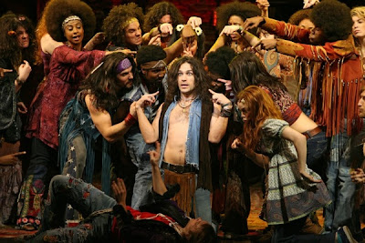  Will Swenson as Berger and the cast of the Broadway revival of HAIR: The American Tribal Love-Rock Musical directed by Diane Paulus and choreographed by Karole Armitage.  HAIR features a book and lyrics by Gerome Ragni and James Rado and music by Galt MacDermot. Photo credit:  Joan Marcus 