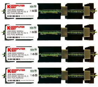 Komputerbay 16GB (4x 4GB) DDR2 PC2-6400F 800MHz ECC Fully Buffered FB-DIMM (240 PIN) 16 GB w/ MAC Heatspreaders RAM Memory APPLE MAC PRO 2008 3,1 (2.8 3.0 3.2) (DDR2 800MHz PC2-6400 ECC FBDIMM)