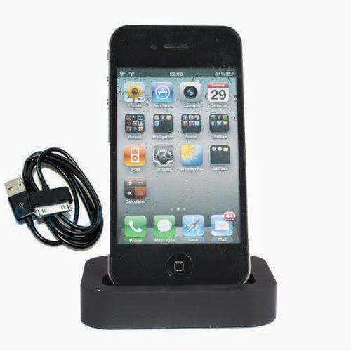  iPhone 4Gs 4G 3Gs 3G Docking Station Black + FREE iPhone 4 USB Cable