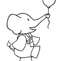 elephant with balloon
