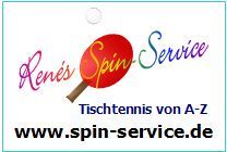 Renés Spin-Service-Tischtennis von A-Z, seit 2005 Ihr Fachhändler mit der größten vorrätigen Produktauswahl in Baden-Württemberg. logo