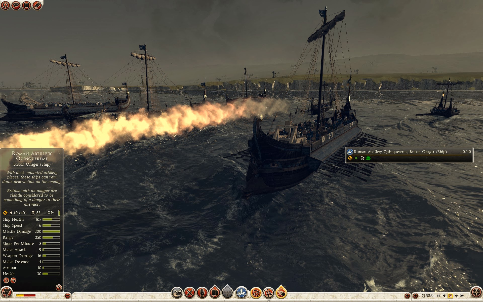 Quinquerreme romano de artillería - Onagro britano (barco)