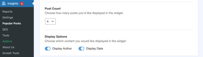 Personalize o design da lista de postagens populares