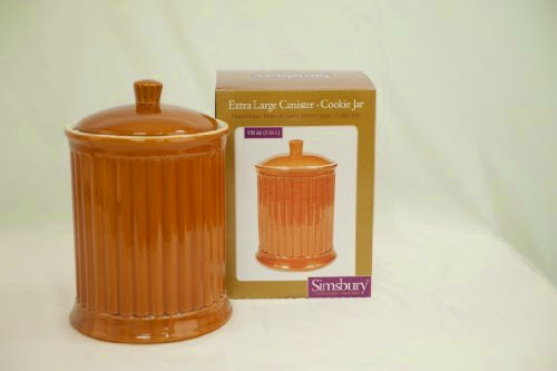 OmniWare Simsbury Honey Spice Colored Extra Large Stoneware Canister and Cookie Jar