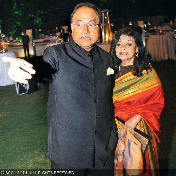 Neeraj and Mala Kumar during the tricolour celebration, organized by Naveen Jindal, president, Flag Foundation of India, held in the city.