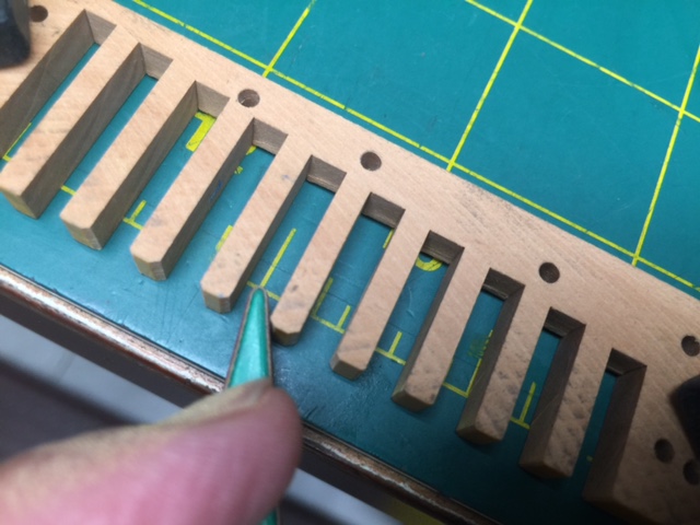 09. clamp comb and use flat surface as guide for sanding.JPG