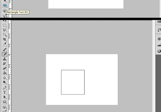 Demarcador retangular feito com a Rectangle Tool