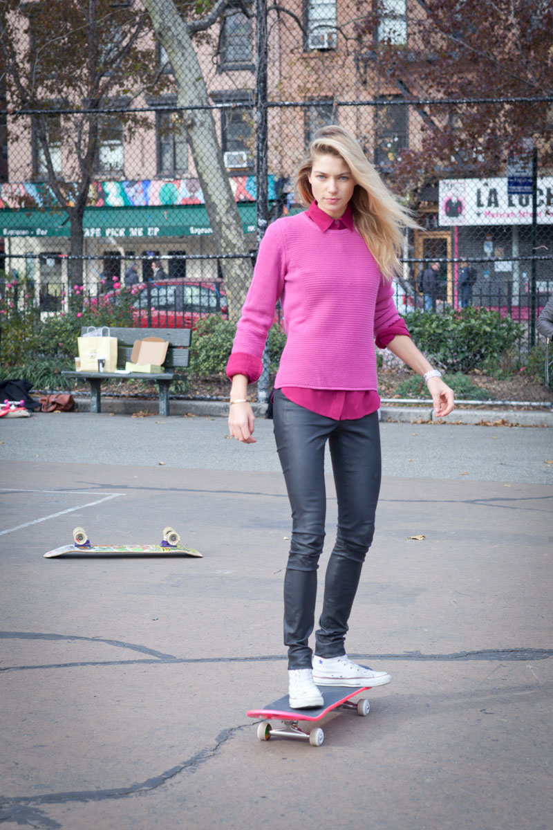Social Marketplace The Cools Takes Victoria Secret Model Jessica Hart Skateboarding