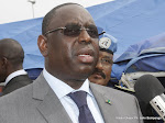 Le président sénégalais, Macky Sall le 15/10/2012 à Kinshasa, lors d’une visite à la base des casques bleus d'Incal. Photo John Bompengo